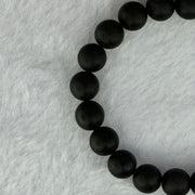 Natural Dark Matt Black Amber Beads Bracelet 天然大黑天翁琥珀手链 6.31g 14.5cm 8.1mm 22 Beads - Huangs Jadeite and Jewelry Pte Ltd