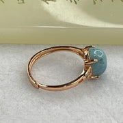 Natural Larimar in S925 Silver Rose Gold Color Ring (Adjustable Size) 2.39g 10.1 by 8.2 by 5.5mm - Huangs Jadeite and Jewelry Pte Ltd