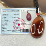 Natural Cognac with Red Amber Pendent 12.40g 51.3 by 32.7 by 20.8mm - Huangs Jadeite and Jewelry Pte Ltd