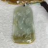 Type A Semi Icy Green with Yellow Brown Patches Jadeite Horse Pendant 33.70g 71.4 by 43.2 by 5.3mm - Huangs Jadeite and Jewelry Pte Ltd