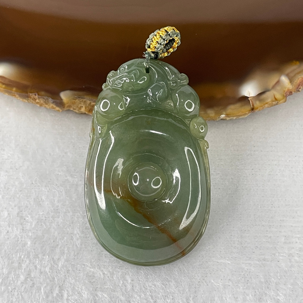 Certified Natural Type A Green & Red Piao Hua Jadeite Ruyi with Pixiu Pendant | Masterpiece Deep High-Relief Hand-Carving | Ultimate Myanmar Feicui Fortune, Protection & Power Amulet (23.71g | 45.0x27.8x9.6mm)