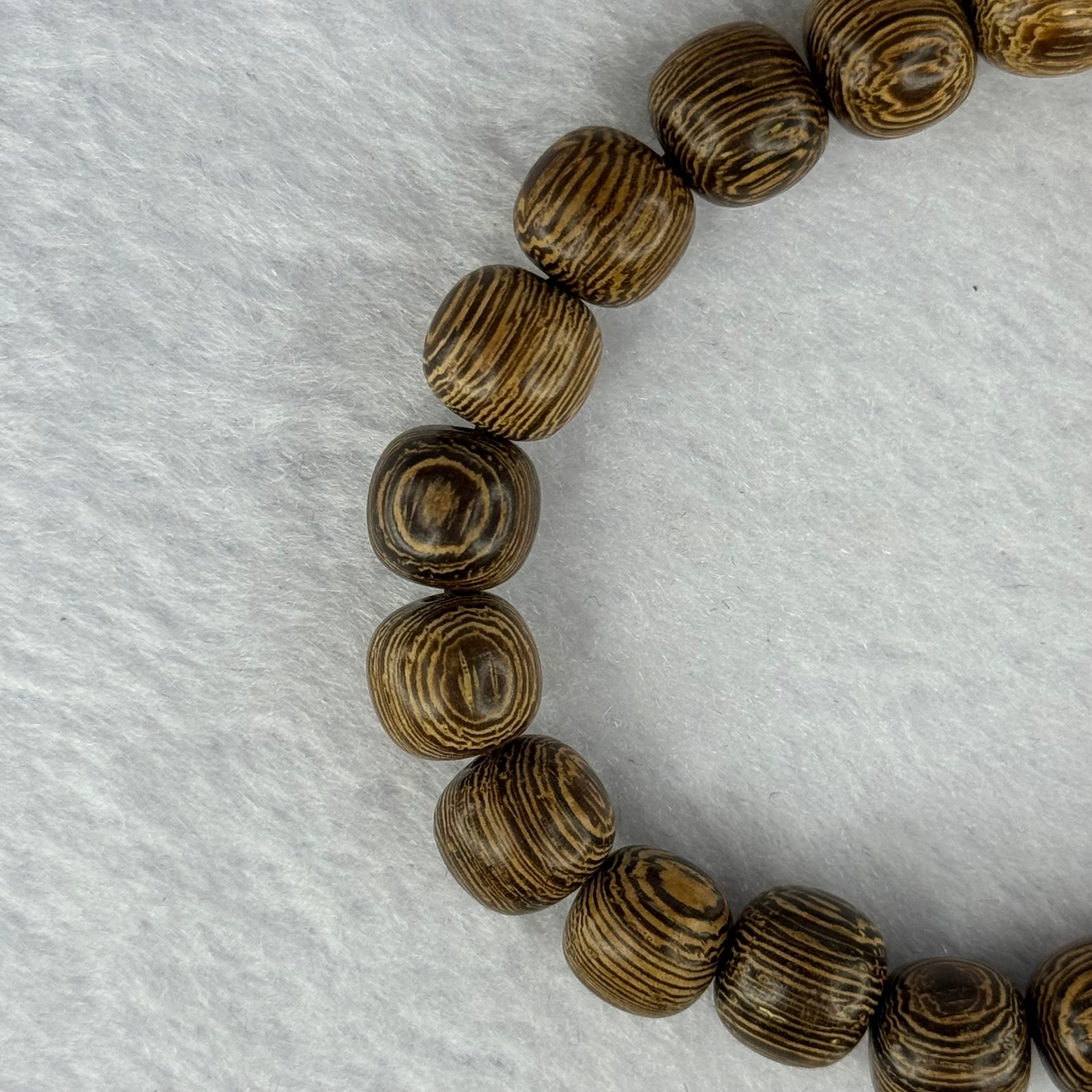 Natural Wenge Wooden Beads Bracelets 天然鸡翅木手链 9.65g 16.5cm 9.9mm 21 Beads - Huangs Jadeite and Jewelry Pte Ltd