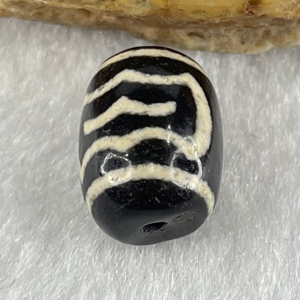 Natural Powerful Tibetan Old Oily Agate Double Garuda Dzi Bead Heavenly Master (Tian Zhu) 2.31g 13.7 by 10.1mm - Huangs Jadeite and Jewelry Pte Ltd