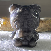 Black Obsidian Labubu Charm Display 15.14g 28.5 by 22.2 by 19.4mm - Huangs Jadeite and Jewelry Pte Ltd