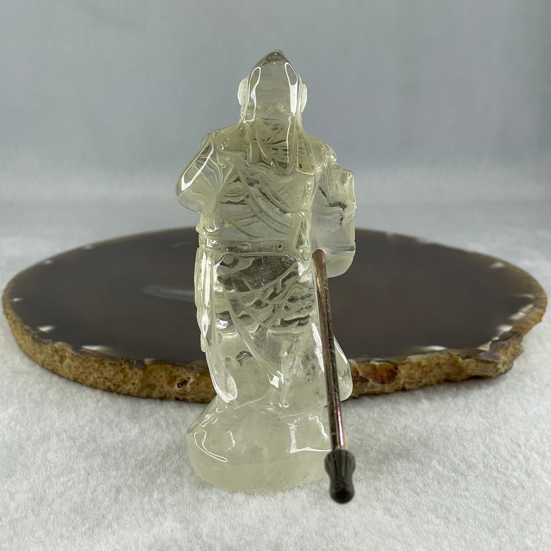 Natural Clear Quartz Guan Gong Display 116.3g 37.8 by 140.0 by 54.1mm - Huangs Jadeite and Jewelry Pte Ltd