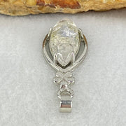 Good Grade Rare Natural Blue Dumortierite Rutilated Quartz in S925 Pendant 2.96g 18.2 by 8.2 by 3.5mm - Huangs Jadeite and Jewelry Pte Ltd