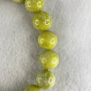 Natural Green Serpentine Jade Beads Bracelet 天然黄山玉手链 42.24g 17.5cm 12.3mm 18 Beads - Huangs Jadeite and Jewelry Pte Ltd