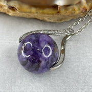 Natural Purple Charoite Necklace in S925 Sliver 6.57g 44cm 14.4mm - Huangs Jadeite and Jewelry Pte Ltd