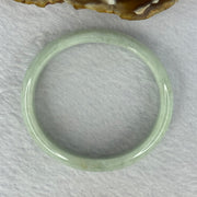 Type A Light Green Jadeite Oval Bangle 32.96g Internal Diameter 51.4mm 13.1 by 6.9mm (Very Slight External Rough) - Huangs Jadeite and Jewelry Pte Ltd