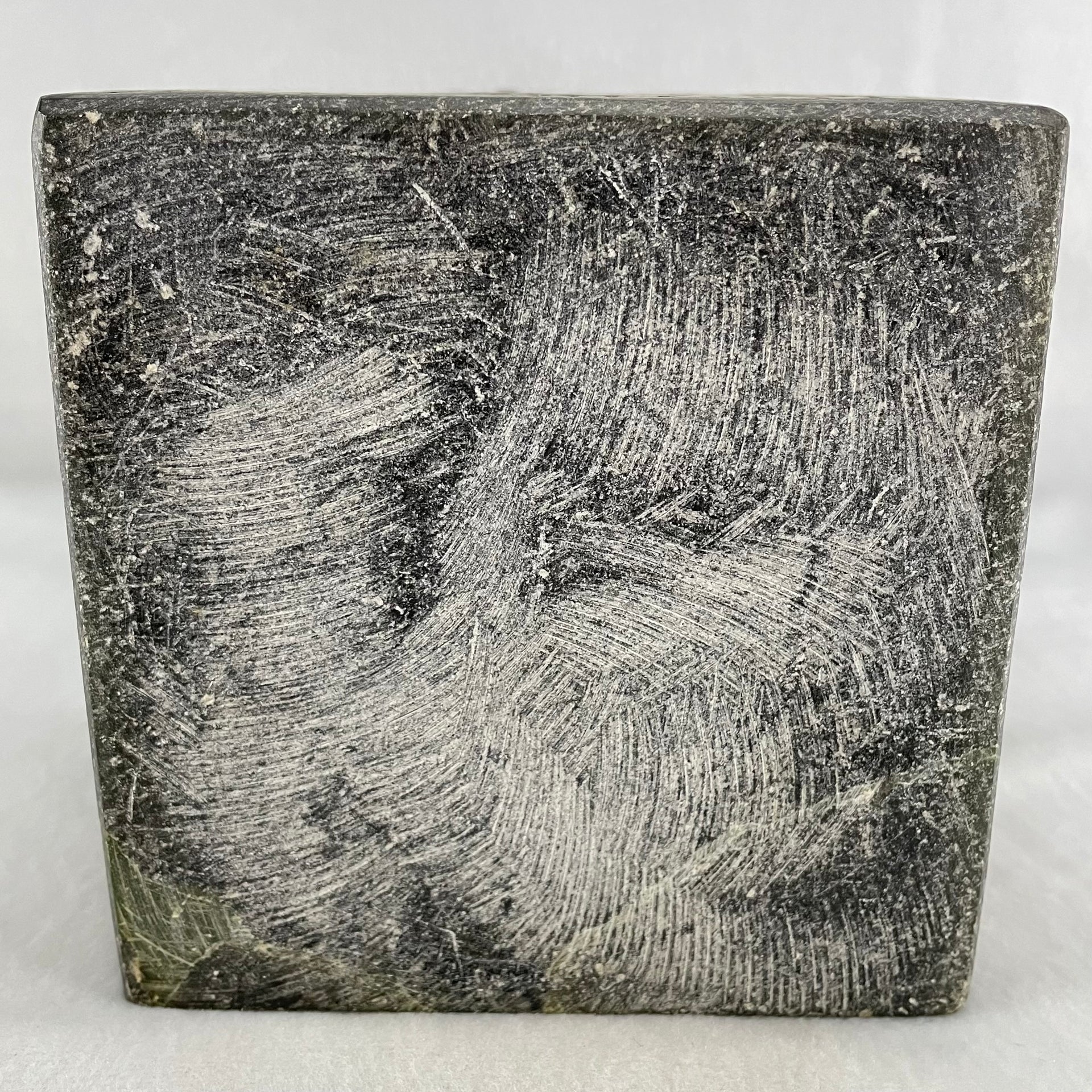 Natural Dark Green Agalmatolite Shou Shan Stone 9 Dragons with Inscription Seal Display 6,401.7g 119.0 by 121.1 by 200.0mm - Huangs Jadeite and Jewelry Pte Ltd