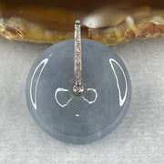 Type A Deep Intense Lavender Jadeite Ping An Kou Donut in 18K White Gold AU750 Clasps 7.44g 23.5 by 5.9mm - Huangs Jadeite and Jewelry Pte Ltd
