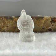 Natural Matt Clear Quartz Labubu Charm Display 3.15g 8.8 by 12.3 by 10.1mm - Huangs Jadeite and Jewelry Pte Ltd