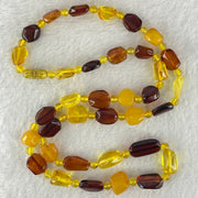 Natural Mixed Color Amber Beads Necklaces 18.16g 60cm 18.8 by 10.2 by 4.8mm, 11.2 by 7.1 by 5.5mm 35pcs - Huangs Jadeite and Jewelry Pte Ltd