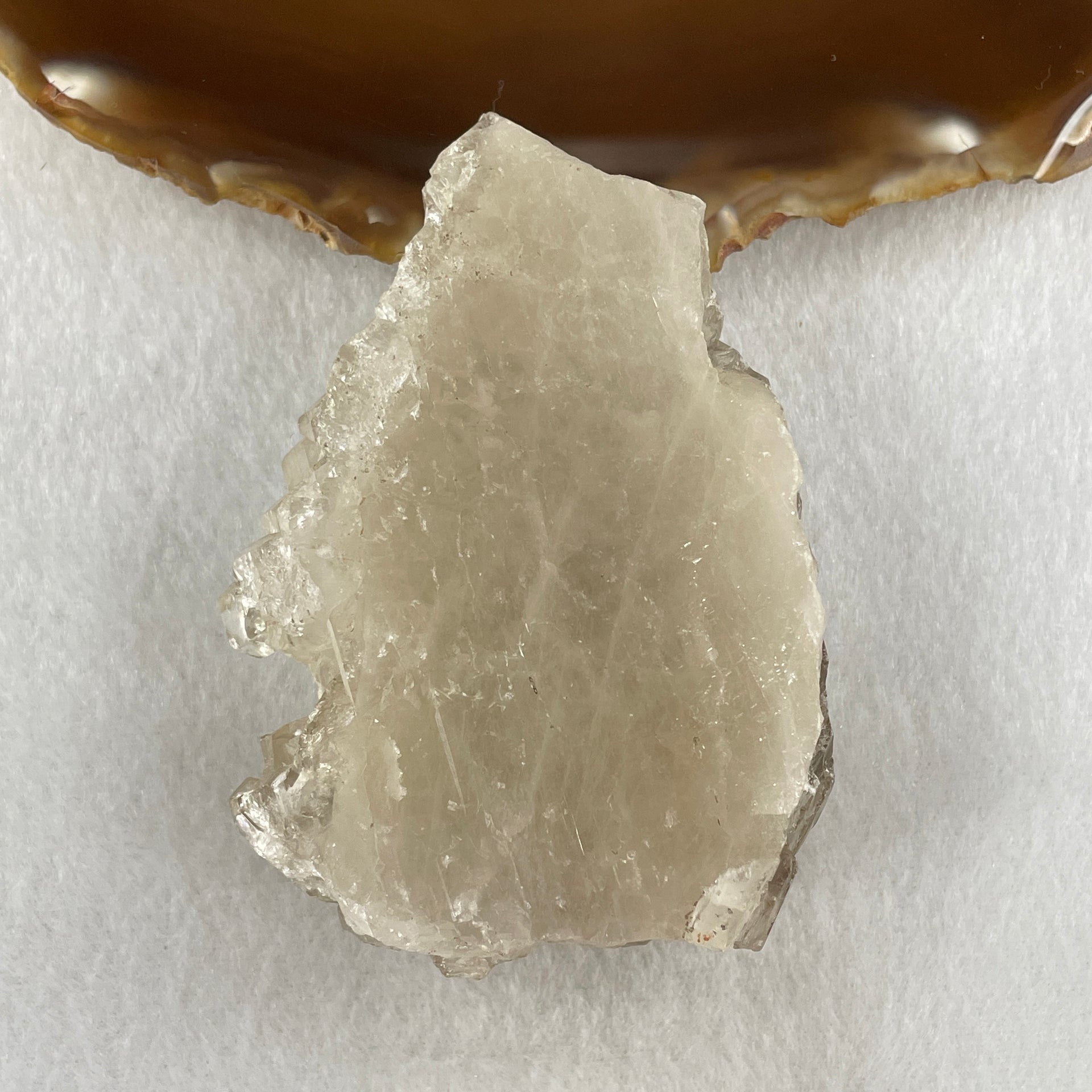 Natural Smoky Quartz Rough Rectangular Shape Display in Wooden Stand 164.95g 76.3 by 55.5 by 86.7mm - Huangs Jadeite and Jewelry Pte Ltd