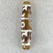 Natural Powerful Tibetan Old Oily Agate Zha Ji La Mu Female Cai Shen and 3 Eyed Dharma Vajra Dzi Bead Heavenly Master (Tian Zhu) 扎基拉姆女财神两眼天珠 13.14g 57.7 by 12.5mm - Huangs Jadeite and Jewelry Pte Ltd
