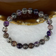 Very Good Grade Natural Transparent Dark Black Super 7 Beads Bracelet 非常好的等级天然透明深黑色超级七珠手链 19.57g 15.5cm 8.7mm 22 Beads - Huangs Jadeite and Jewelry Pte Ltd