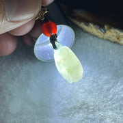 Natural Type A Light Green Jadeite Flower Charm 2.72g 18.2 by 10.8 by 5.1mm - Huangs Jadeite and Jewelry Pte Ltd