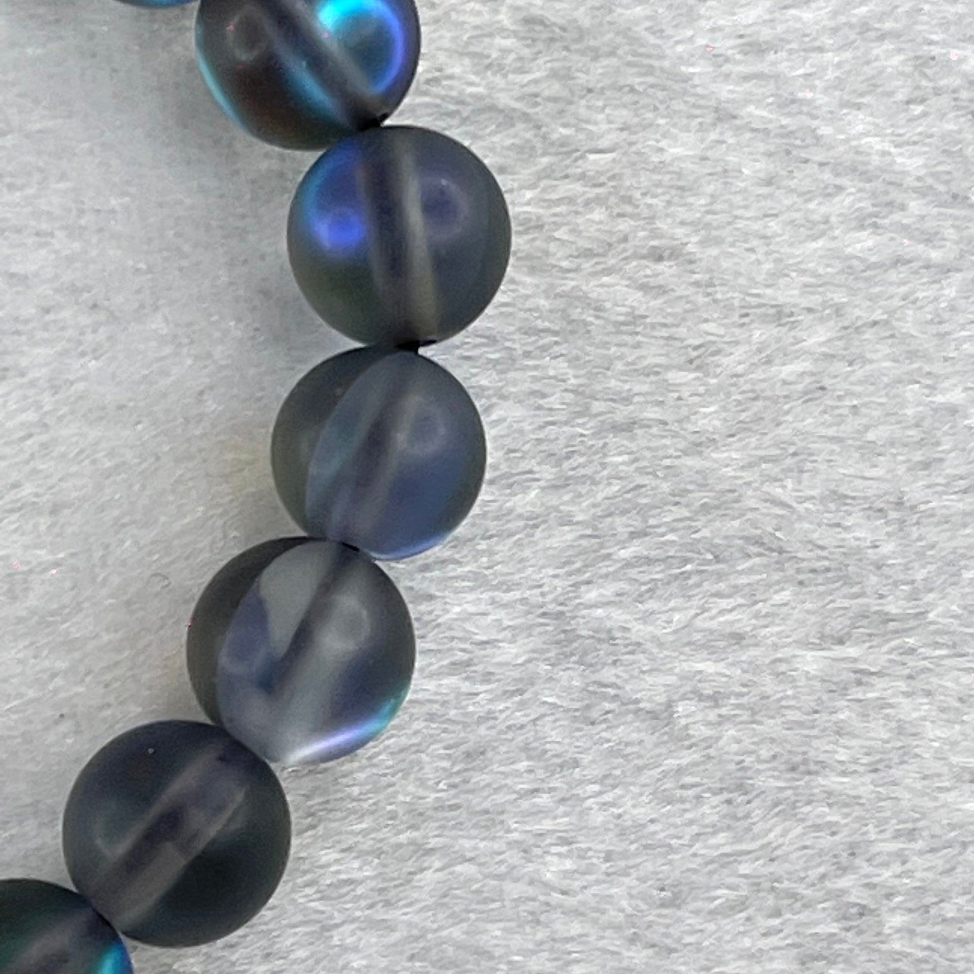 Blueish Grey Liuli Beads Bracelet 15.27g 13cm 8.5mm 19 Beads - Huangs Jadeite and Jewelry Pte Ltd