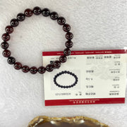 Natural Dark Red Blood Amber Beads Bracelet 天然血珀手链 8.12g 17cm 8.7mm 23 Beads - Huangs Jadeite and Jewelry Pte Ltd