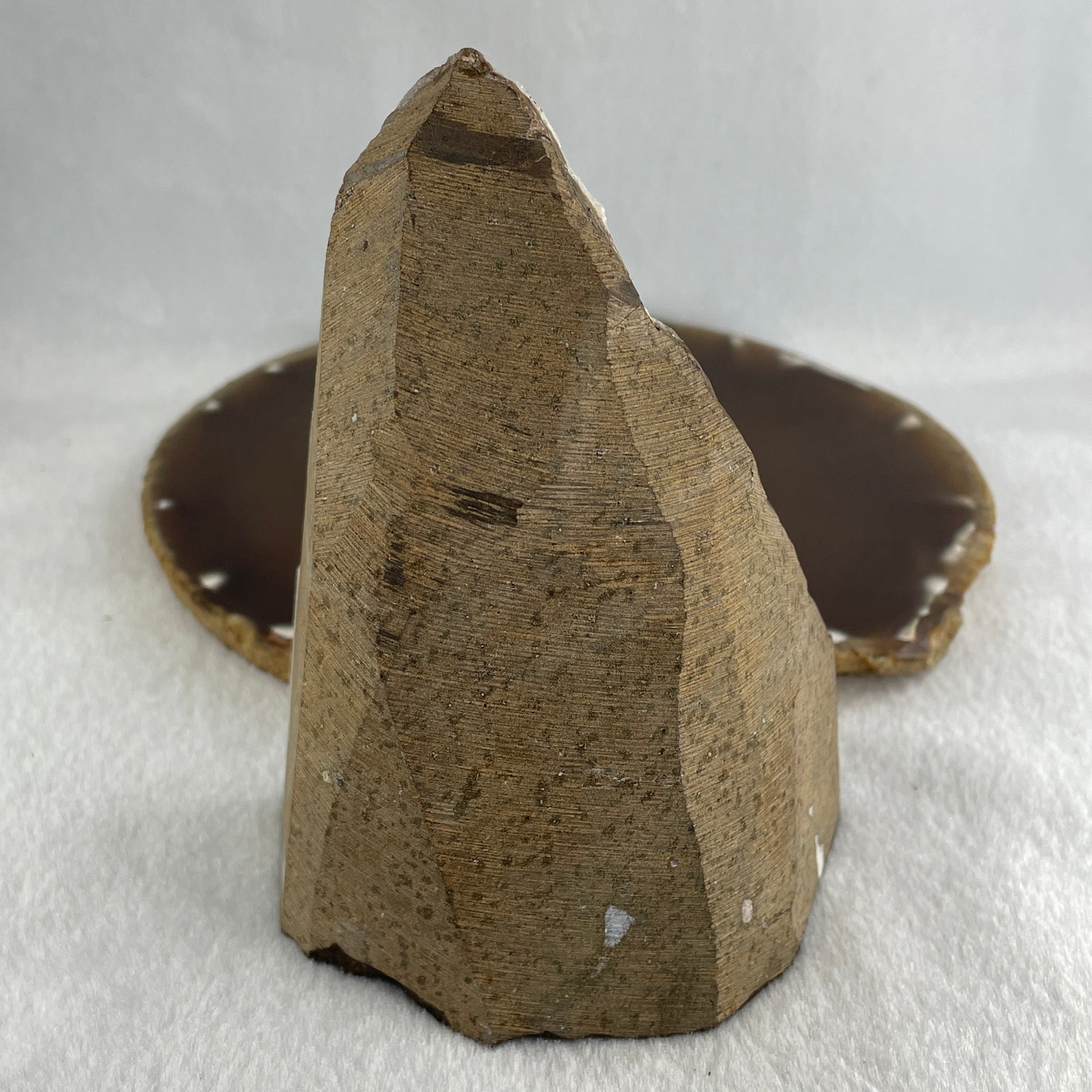 Natural Citrine Rough Irregular Shaped Display with Wooden Stand 719.31g 125.5 by 97.0 by 152.5mm - Huangs Jadeite and Jewelry Pte Ltd