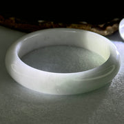 Type A Faint Lavender and Faint Green Jadeite Bangle Internal Diameter 58.5mm 58.12g 12.7 by 8.4mm (Internal Line) - Huangs Jadeite and Jewelry Pte Ltd
