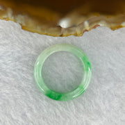 Type A Green with Spicy Green Piao Hua Jadeite Ring 3.09g by 3.5 mm by US 8.25 / HK 18 (Very Slight Internal Line) - Huangs Jadeite and Jewelry Pte Ltd