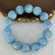 Natural Aquamarine Beads Bracelet 75.87g 19cm 15.9mm 14 Beads - Huangs Jadeite and Jewelry Pte Ltd