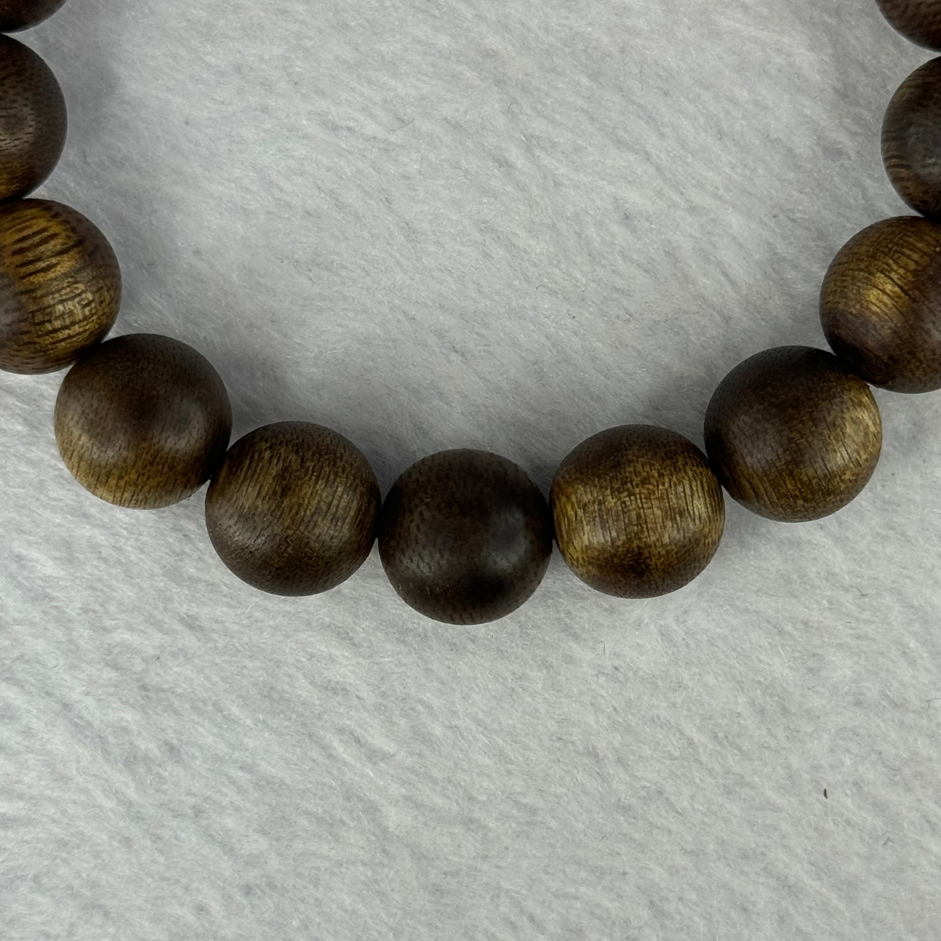 Natural China Hainan Agarwood Beads Bracelet 中国海南沉香木手链（Half Sinking) 12.72g 18cm 12.7mm 17 Beads - Huangs Jadeite and Jewelry Pte Ltd