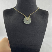 Natural Type A Icy Light Green Jadeite Ping An Kou Pendant | 19mm Translucent Jade Peace Disc Talisman with 58cm Adjustable Necklace (5.19g | 19.3 x 3.6mm) - Huangs Jadeite and Jewelry Pte Ltd