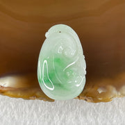 Type A Faint Lavender with Spicy Green Patches Jadeite Ruyi Pendant 4.63g 26.4 by 16.8 by 6.2mm - Huangs Jadeite and Jewelry Pte Ltd