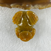 Natural Type A Yellow Jadeite Frog Pendant Charm 18.93g 31.7 by 26.4 by 16.9mm - Huangs Jadeite and Jewelry Pte Ltd