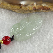 Natural Type A Faint Green Jadeite Leaf Pendant 4.77g 24.8 by 16.4 by 4.0mm - Huangs Jadeite and Jewelry Pte Ltd