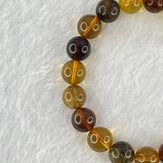 Natural Mixed Color Amber Beads Bracelet 9.41g 15.5cm 9.9mm 19 Beads - Huangs Jadeite and Jewelry Pte Ltd