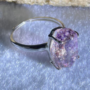 Natural Super 7 in S925 Sliver Ring (Adjustable Size) 3.21g 14.3 by 9.2 by 6.5mm - Huangs Jadeite and Jewelry Pte Ltd