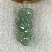 Natural Type A Semi-Icy Green Jadeite Lotus Flower Pendant | Bloom Purity, Renewal & Harmony Talisman (4.96g | 30.9 x 14.8 x 8.0mm) - Huangs Jadeite and Jewelry Pte Ltd