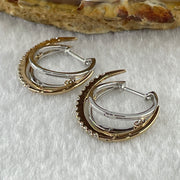 Natural Diamonds in 18K Rose and White Gold Earrings D0.15ct Total 4.2g - Huangs Jadeite and Jewelry Pte Ltd