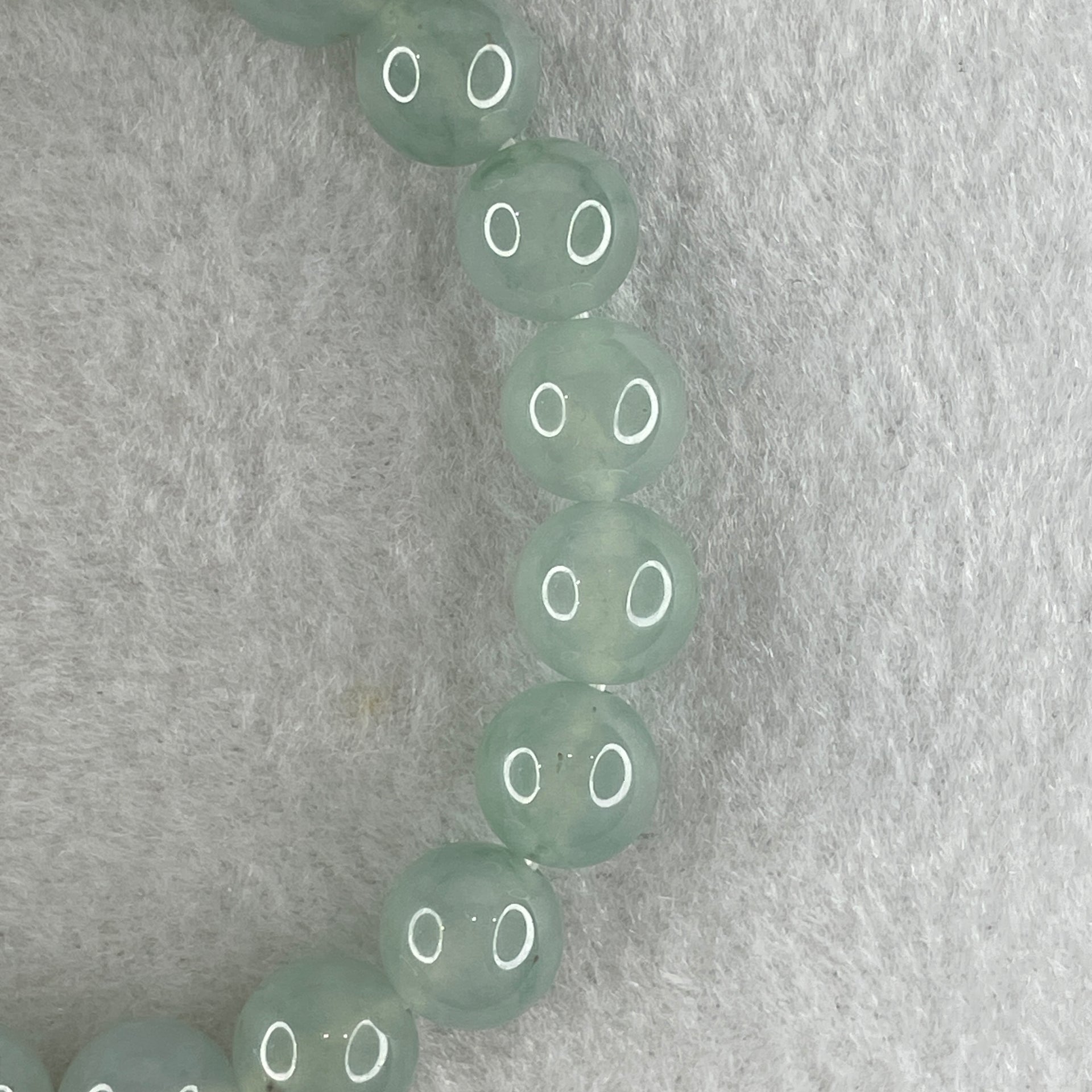 Type A Natural Sky Blue Jadeite Beads Bracelet 30.49g 15.5cm 9.6mm 20 Beads - Huangs Jadeite and Jewelry Pte Ltd