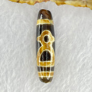 Natural Powerful Tibetan Old Oily Dark and Light Grown Agate Cai Shen Dzi Bead Heavenly Master (Tian Zhu) 6.59g 40.0 by 10.6mm - Huangs Jadeite and Jewelry Pte Ltd