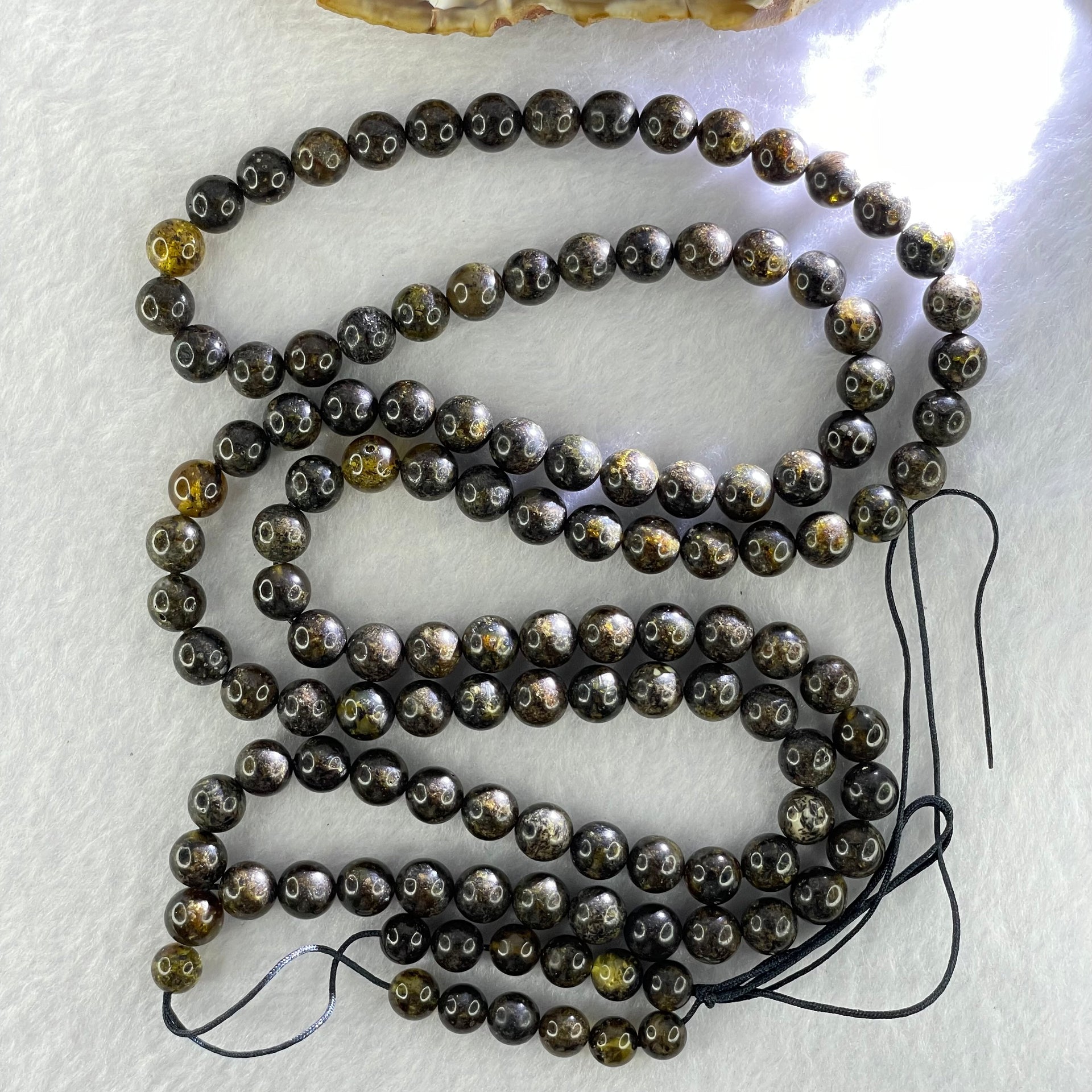 Natural Medicine King Amber Beads Necklace 天然药王琥珀项链 36.73g 92cm 8.3mm 111 Beads - Huangs Jadeite and Jewelry Pte Ltd