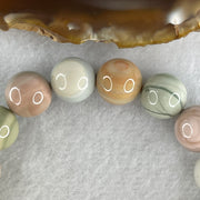 Certified Natural Alashan Agate Pastel Green Beads Bracelet 42.28g 16.5cm 12.8mm 17Beads - Huangs Jadeite and Jewelry Pte Ltd