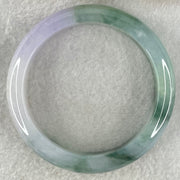 Type A Jelly Bright Lavender with Dark Blueish Green Piao Hua Jadeite Bangle 47.66g Internal Diameter 51.2mm 12.8 by 8.4mm (Very Slight Internal Line) - Huangs Jadeite and Jewelry Pte Ltd