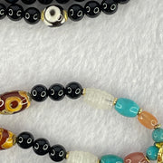 Muti Treasure with Powerful Tibetan Old Oily Agate Mix Dzi Beads Necklace (3 Eye and 9 Eye) 49.72g 60cm 56.2 by 12.8 Bead 12.3 by 8.3mm 2 Beads 8.3mm 2 Beads - Huangs Jadeite and Jewelry Pte Ltd