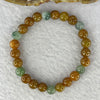 Type A Brown with Green Piao Hua Bracelet 15.50g 7.4 mm 25 Beads - Huangs Jadeite and Jewelry Pte Ltd