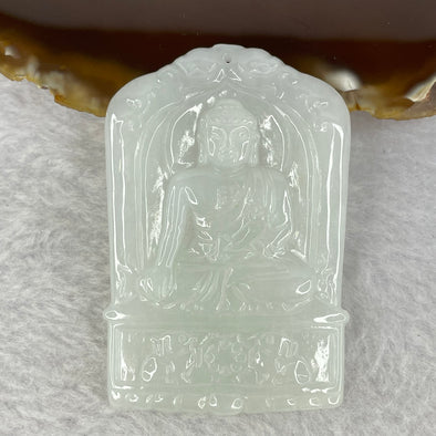 Type A Light Green and Lavender Jadeite Buddha Fo 佛 Pendent 27.94g 62.2 by 41.6 by 5.5mm - Huangs Jadeite and Jewelry Pte Ltd