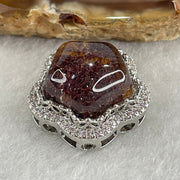 Natural Red Phantom Pendant Star Shape in S925 Sliver with Cubic Zirconia 4.94g 13.7 by 14.0 by 5.0mm - Huangs Jadeite and Jewelry Pte Ltd
