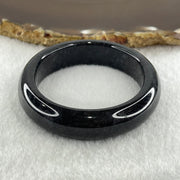 Natural Type A Opaque Wuji Black Jadeite Bangle 47.08g Inner Diameter 50.9mm 12.7 by 7.8mm (No Visible Line) - Huangs Jadeite and Jewelry Pte Ltd