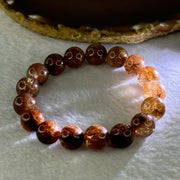 Natural Copper Rutilated Quartz Beads Bracelet 天然銅髮晶手镯 38.12g 17cm 12.1mm 17 Beads - Huangs Jadeite and Jewelry Pte Ltd