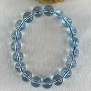 Good Grade Natural Blue Topaz Beads Bracelet 43.74g 16.5cm 10.9mm 19 Beads - Huangs Jadeite and Jewelry Pte Ltd