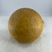 Natural Yellow Jasper Ball Display with Wooden Stand 146.48g 99.5 by 112.0mm - Huangs Jadeite and Jewelry Pte Ltd