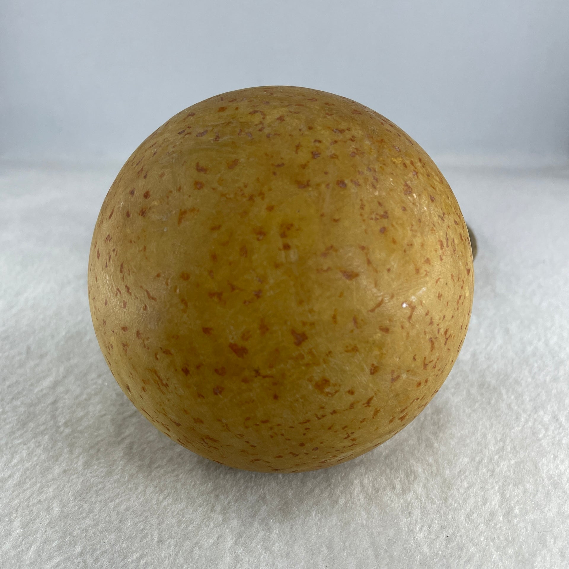 Natural Yellow Jasper Ball Display with Wooden Stand 146.48g 99.5 by 112.0mm - Huangs Jadeite and Jewelry Pte Ltd